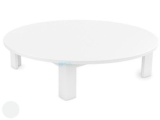 Ledge Lounger Mainstay Collection Outdoor Round Coffee Table | White | LL-MS-CT-RD-WH