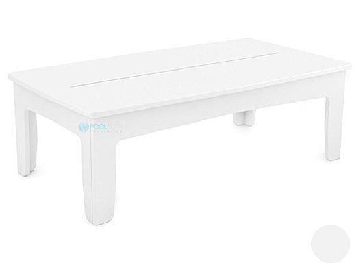 Ledge Lounger Mainstay Collection Outdoor Rectangular Coffee Table | White | LL-MS-CT-RT-WH