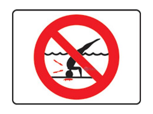 Inlays 4" x 6" Plastic Stickon Depth Marker | No Diving | P411500