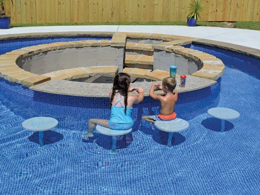 SR Smith Destination Series 16" In-Pool Seat | Vinyl Liner Anchor Included | Gray | VL-POOLSEAT-52-C