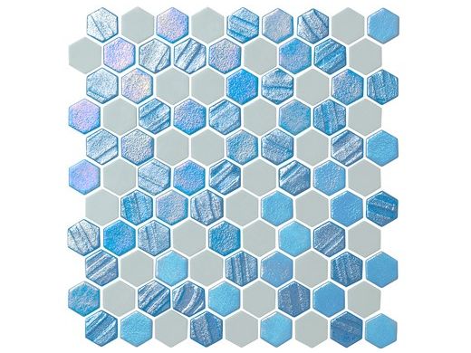 National Pool Tile Starburst Mosaic Glass Tile | Arctic Blue | STA-ARCTIC
