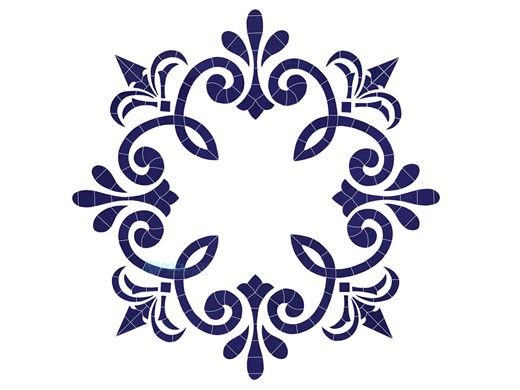 Artistry in Mosaics Empress Medallion | Blue | 48" x 48" | MEMBLUL