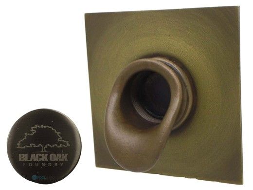 Black Oak Foundry Short Scupper with Square Backplate | Brushed Nickel Finish | S65-BN Square