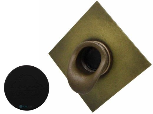 Black Oak Foundry Short Scupper with Diamond Backplate | Almost Black Finish | S65-BLK | S69-BLK Diamond