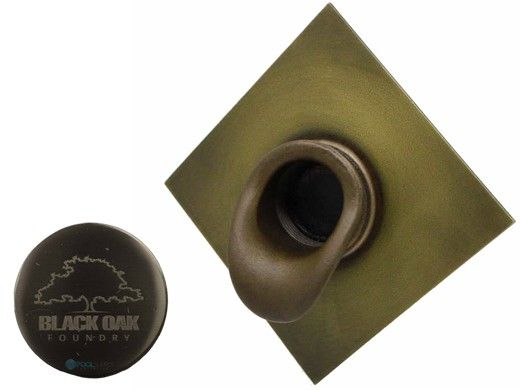 Black Oak Foundry Short Scupper with Diamond Backplate | Brushed Nickel Finish | S65-BN Diamond | S69-BN Diamond