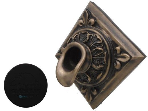 Black Oak Foundry Diamond Short Oak Leaf Scupper | Almost Black Finish | S61-BLK Diamond