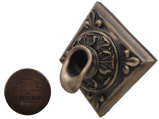 Black Oak Foundry Diamond Short Oak Leaf Scupper | Distressed Copper Finish | S61-DC Diamond
