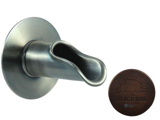 Black Oak Foundry Roman Scupper with Round Backplate | Distressed Copper Finish | S55-DC | S58-DC Round