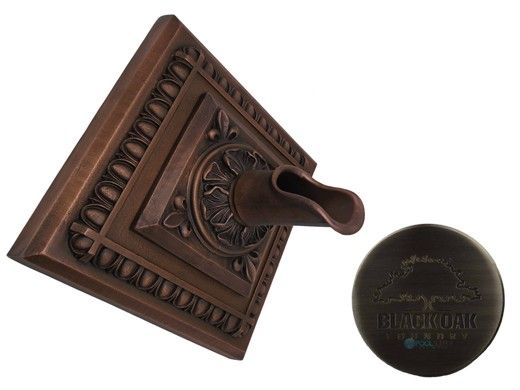 Black Oak Foundry Diamond Apollo Backplate with Oak Leaf Scupper | Antique Pewter Finish | S53-AP