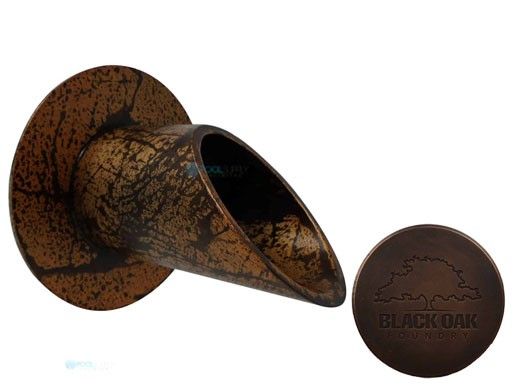 Black Oak Foundry 2.5" Deco Wall Scupper with Round Backplate | Distressed Copper Finish | S903-DC