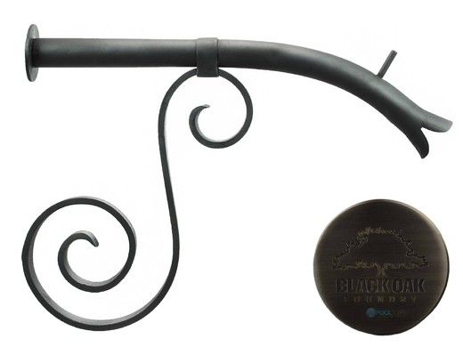 Black Oak Foundry Large Courtyard Spout with Mini Backplate | Brushed Pewter Finish | S7610-BP | S7611-BP