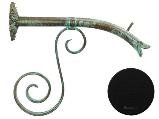 Black Oak Foundry Large Courtyard Spout with Large Nikila | Almost Black Finish | S7681-BLK