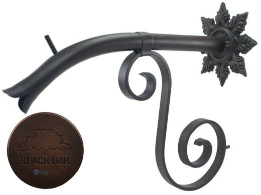 Black Oak Foundry Large Courtyard Spout with Normandy | Distressed Copper Finish | S7683-DC