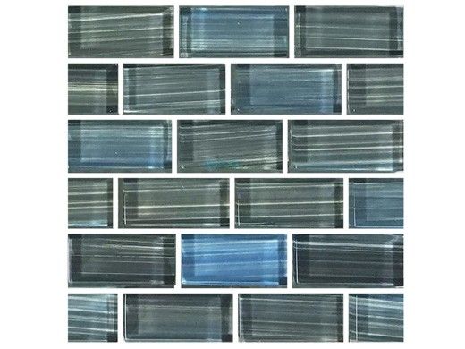 Artistry in Mosaic Glass Series - Steel Blue Gray Tile | 1" x 2" | GW82348B9
