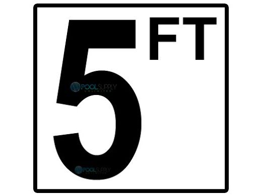 Inlays 4" x 6" Plastic Stick-On Depth Marker | 5FT Smooth | P410050