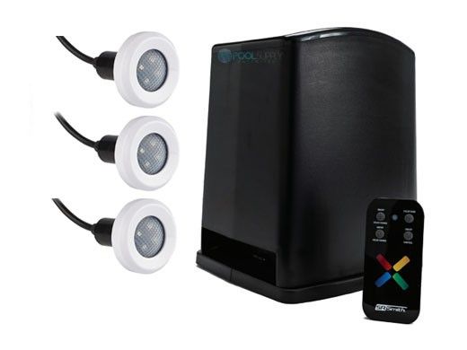 SR Smith PT-6001 Fiber to LED Lightning Kit | Includes Power 60W Transformer with Wireless Remote Control and 3 Treo LED Pool Light | 3TR-PT-6001