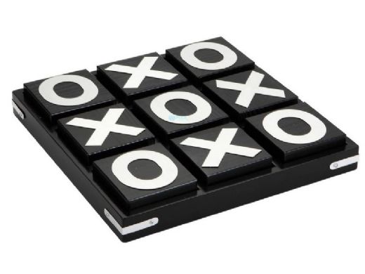 Hathaway Vintage Wooden Tic Tac Toe Set with Board | 9 Pieces | BG3149