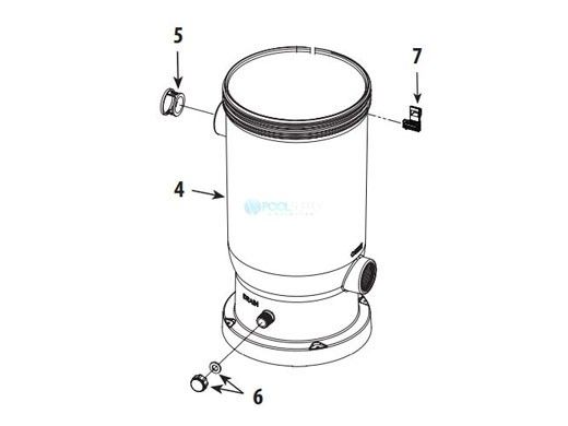 Waterway Filter Body (includes #4, #5, #6, #7) | 550-0601