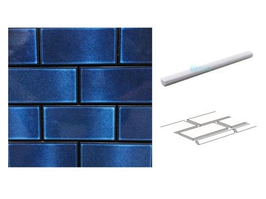 Cepac Tile Continental Subway 1/2" x 6" Jolly Piece SBN Tile | Royal Blue | COS-9-SBN