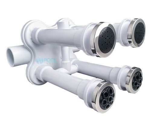 Custom Molded Products JetArray 2 x 2 Wall Fittings & Pulsator Kit | White Stainless Steel | 23308-900-202