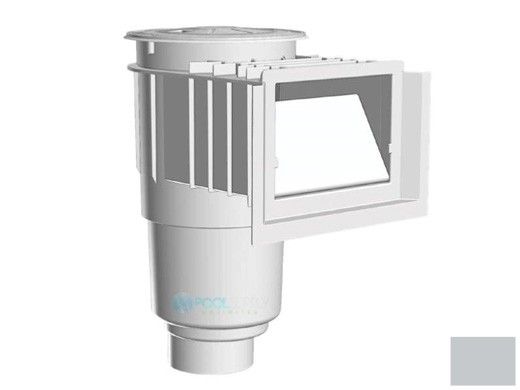 AquaStar Flow Star Skimmer with Water Stop Face, Float Assembly, Basket, Lid, Adjustable Collar and 4" Socket Sump | Light Gray | SKR103D