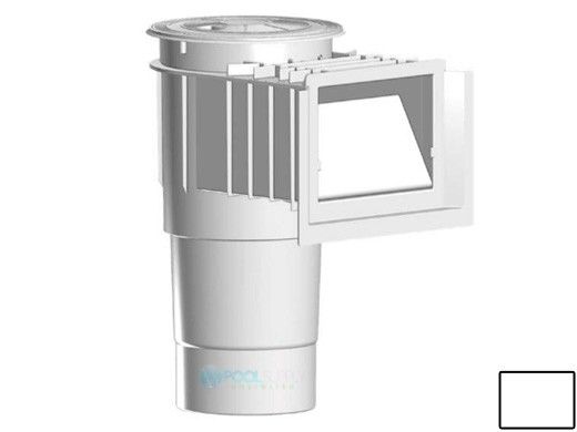 AquaStar Flow Star Skimmer with Water Stop Face, Float Assembly, Basket, Lid, Adjustable Collar and 6" Socket Sump | White | SKR101F