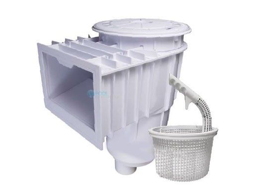 Custom Molded Product In-Ground Gunite Skimmer with Flowskim Basket | White Body | White Cover/Collar | 2" Socket | 25100-150-000