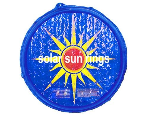 Solar Sun Rings Solar Blanket | Sunburst Pattern | 5' Diameter with Water Anchors | SSRA-SB-02