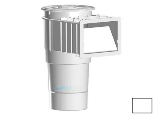 AquaStar Flow Star Skimmer with Flush Face, Float Assembly, Basket, Lid, Adjustable Collar and 6" Socket Sump | White | SKR201F