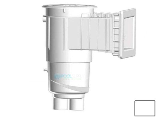 AquaStar Flow Star Water Bonded Skimmer with 5" Deep Throat, Float Assembly, Basket, Lid and Adjustable Collar for Fiberglass | White | SKRFL12B101
