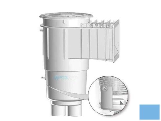 AquaStar Flow Star Water Bonded Skimmer with Flush Face, Float Assembly, Basket, Lid and Adjustable Collar with 9" Ultra Basket | Blue | SKR17104-L