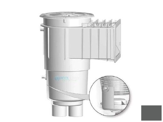 AquaStar Flow Star Water Bonded Skimmer with Flush Face, Float Assembly, Basket, Lid and Adjustable Collar with 9" Ultra Basket | Dark Gray | SKR17105-L