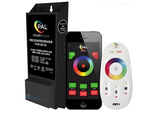 PAL Lighting Color Touch PCR-2D Remote Control Transformer with OEM Cloning and WiFi for Evenglow and PAL-4 LED Multi-Color Lights | 35W 12VDC | 42-PCR-2DW-35