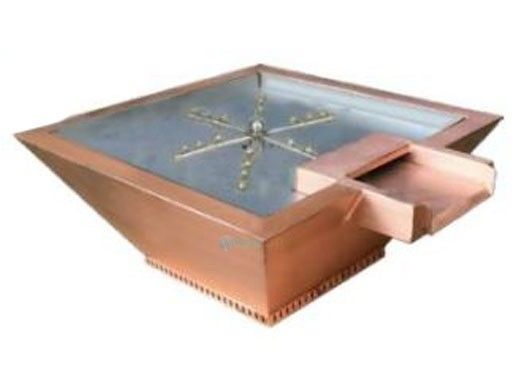Bobe Builder Series Water + Fire Bowl | Automatic Ignition Propane Gas | 32" X 12" | Hammered Copper | BCPPMFWHHC-32-LP