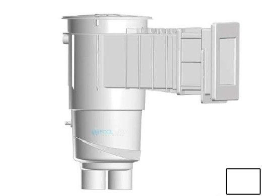 AquaStar Flow Star Water Bonded Skimmer with Narrow 9" Deep Throat, Float Assembly, Basket, Lid and Adjustable Collar for Fiberglass | White | SKRFFL18101