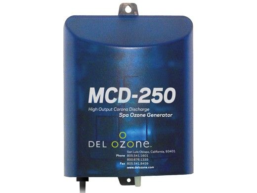 DEL OZONE MCD-250 High-Output Ozone System for Spas | 3,000 Gallons | 120V/240V | EURO Wire Color Code and AMP Cord | MCD-250U-01