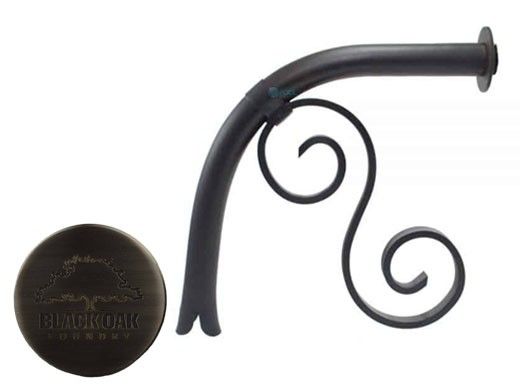 Black Oak Foundry Large Droop Spout with Mini Backplate | Brushed Pewter Finish | S7710-BP | S711-BP