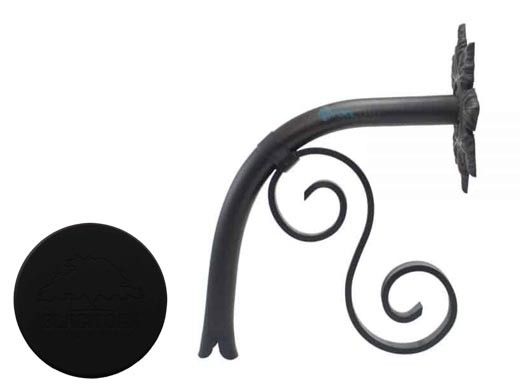Black Oak Foundry Large Droop Spout with Normandy | Almost Black Finish | S7783-BLK | S7835-BLK