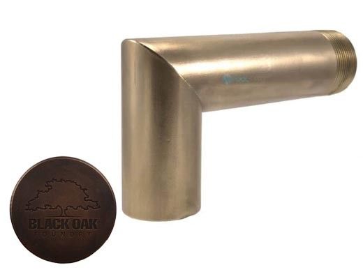 Black Oak Foundry 1.5" Deco 90 Degree Downspout | Distressed Copper Finish | S931-DC