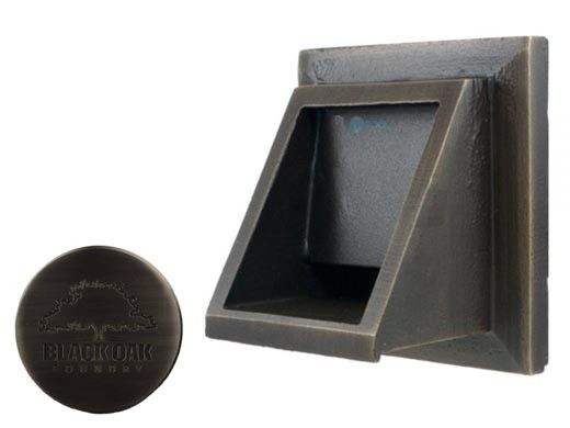 Black Oak Foundry Short Square Scupper Bare | Brushed Pewter Finish | S56-BP | S69-BP