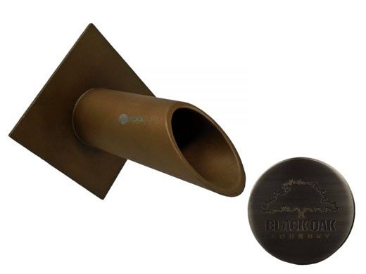 Black Oak Foundry 1.5" Deco Wall Scupper with Diamond Backplate | Brushed Pewter Finish | S911-BP