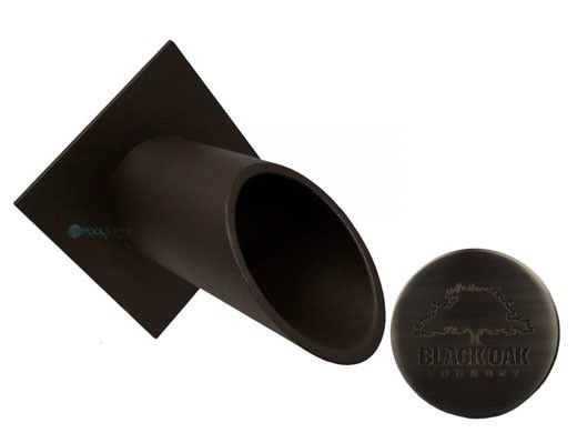 Black Oak Foundry 2" Deco Wall Scupper with Diamond Backplate | Brushed Pewter Finish | S912-BP