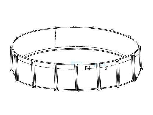 12' Round Pristine Bay Above Ground Pool Sub-Assembly | 52" Wall | 5-4612-129-52D
