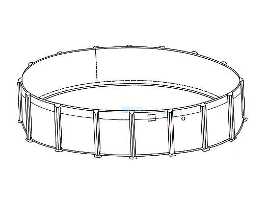 27' Round Pristine Bay Above Ground Pool Sub-Assembly | 52" Wall | 5-4627-129-52D