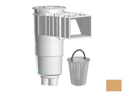 AquaStar Flow Star Skimmer with Flush Face 4" Extension, Float Assembly, Basket, Lid and Collar with 9" Ultra Basket | Tan | SKR14108-L