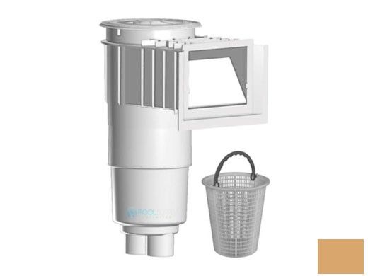 Aquastar Flow Star Skimmer with 5" Deep Throat, Float Assembly, Lid, Adjustable Collar and 9" Ultra Basket for Fiberglass | Tan | SKRFL12108-L