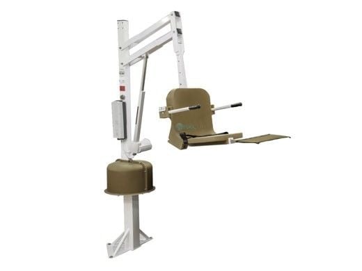 Aqua Creek Spa Lift Ultra | No Anchor | White Powder Coat with Tan Seat | F-005SLU-T