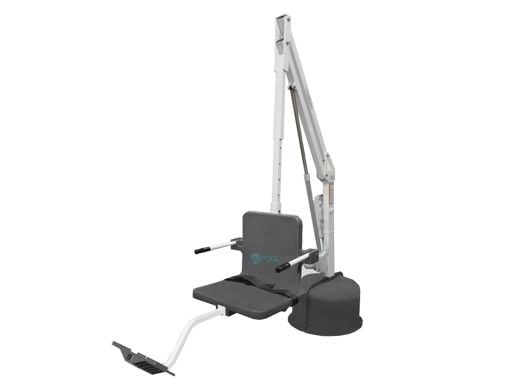 Aqua Creek Revolution Deep Draft Pool Lift | No Anchor | White Powder Coat with Gray Seat | F-702RLNA-DD-G