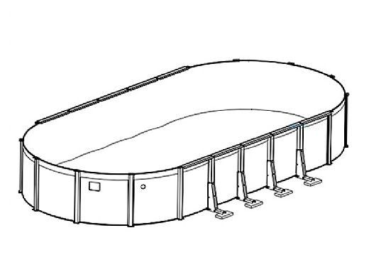 Coronado 21' x 41' Oval Above Ground Pool | Basic Package 54" Wall | 182210
