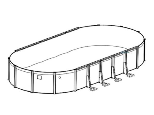 Pristine Bay 12' x 24' Oval Above Ground Pool | Basic Package 52" Wall | 182250